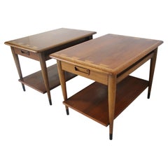 Lane Acclaim Dove Tail End Tables with Drawers by Andre Bus