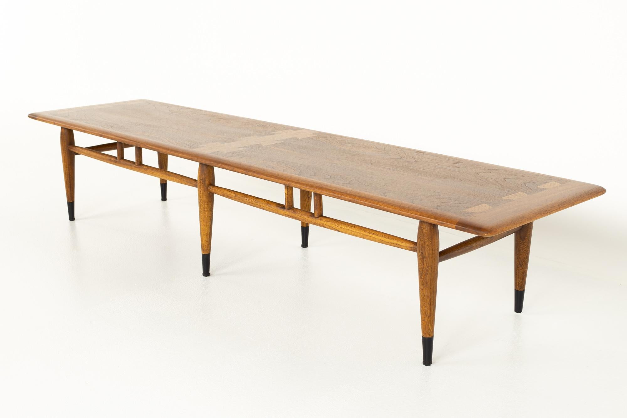 Mid-Century Modern Lane Acclaim Mid Century Extra Long Walnut Dovetail Coffee Table
