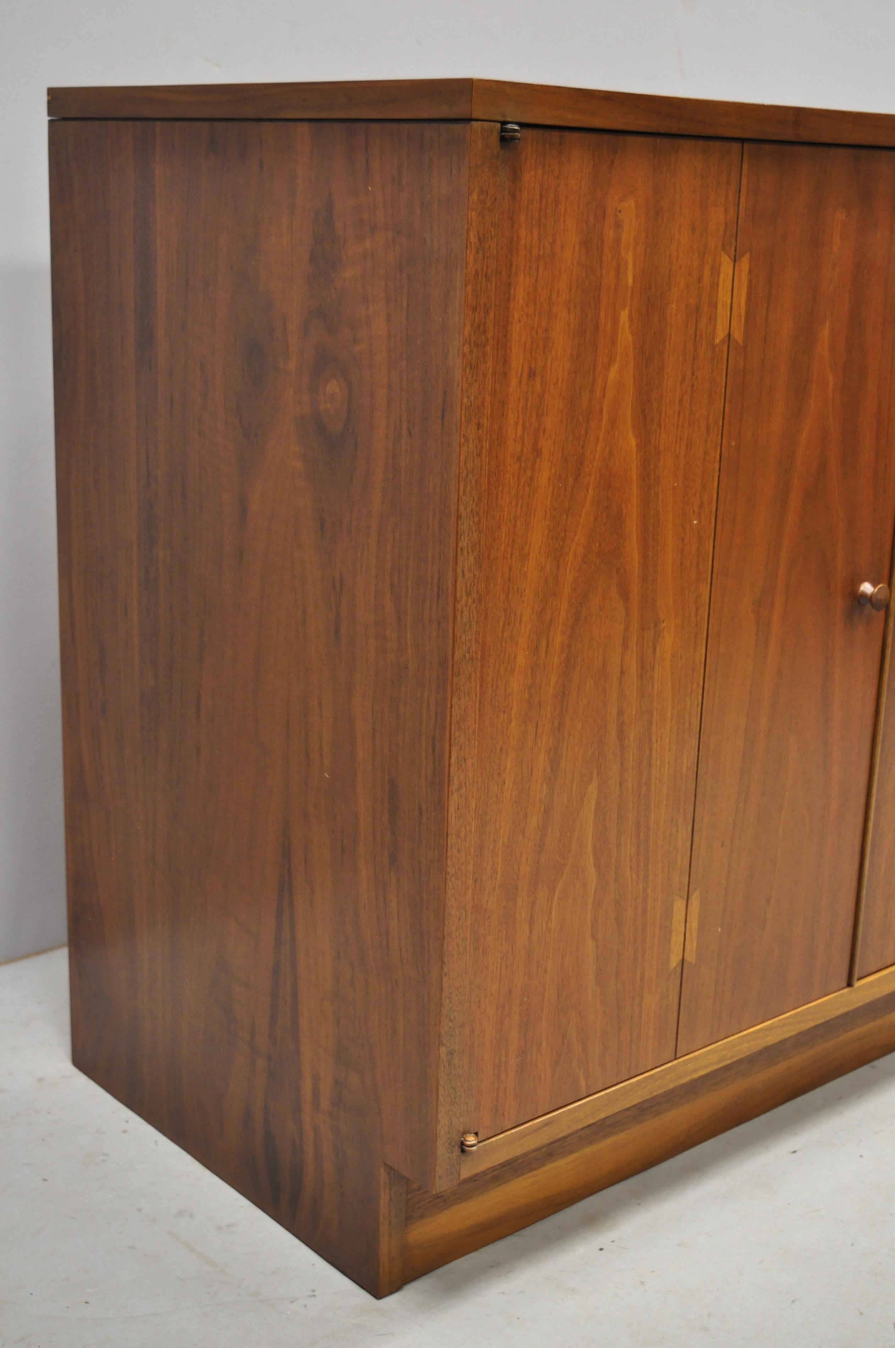 Laminate Lane Acclaim Mid-Century Modern Dovetail 2 Door Walnut Cabinet Chest