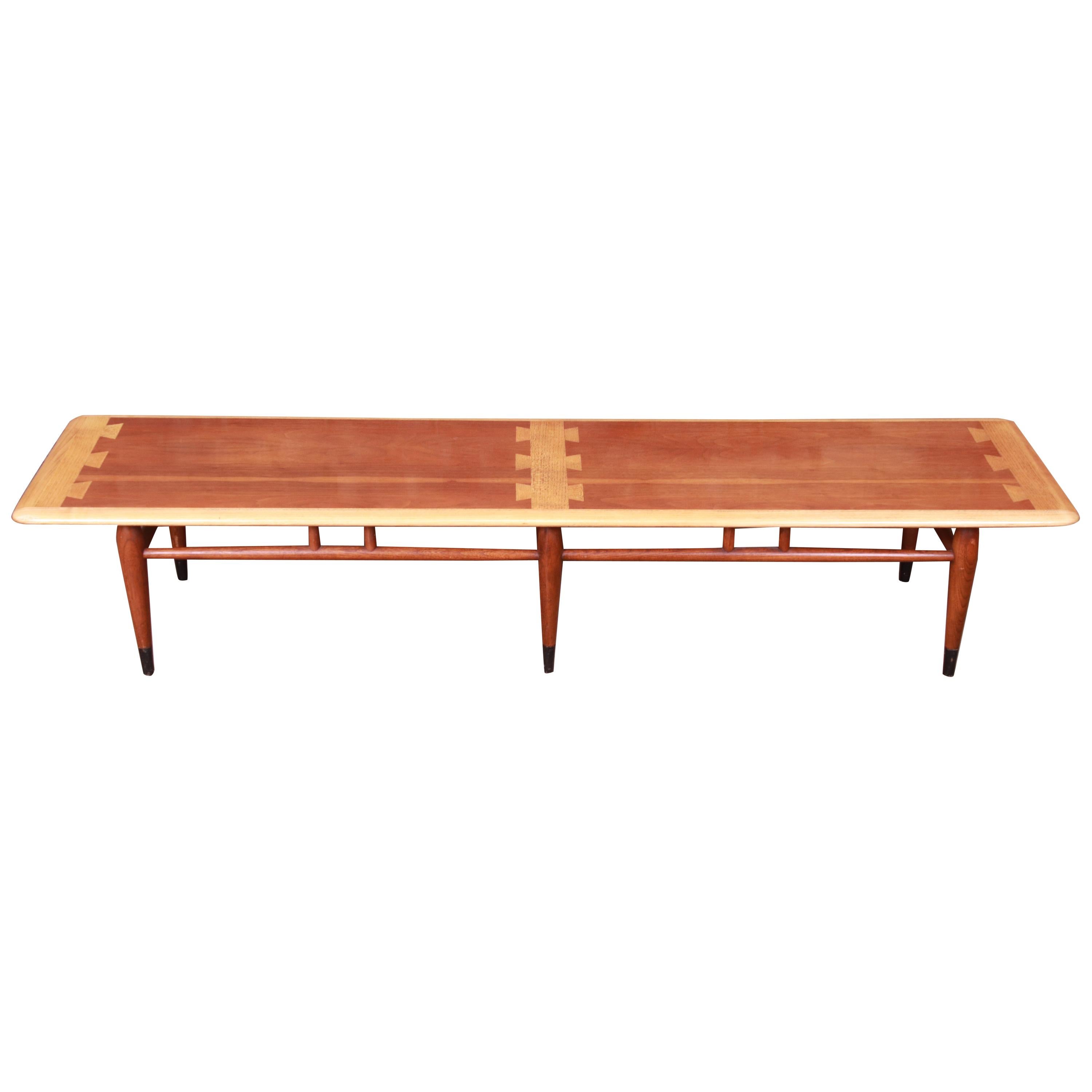 Lane Acclaim Mid-Century Modern Long Surfboard Coffee Table, Newly Refinished
