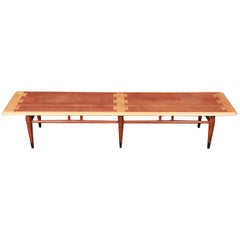Vintage Lane Acclaim Mid-Century Modern Long Surfboard Coffee Table, Newly Refinished