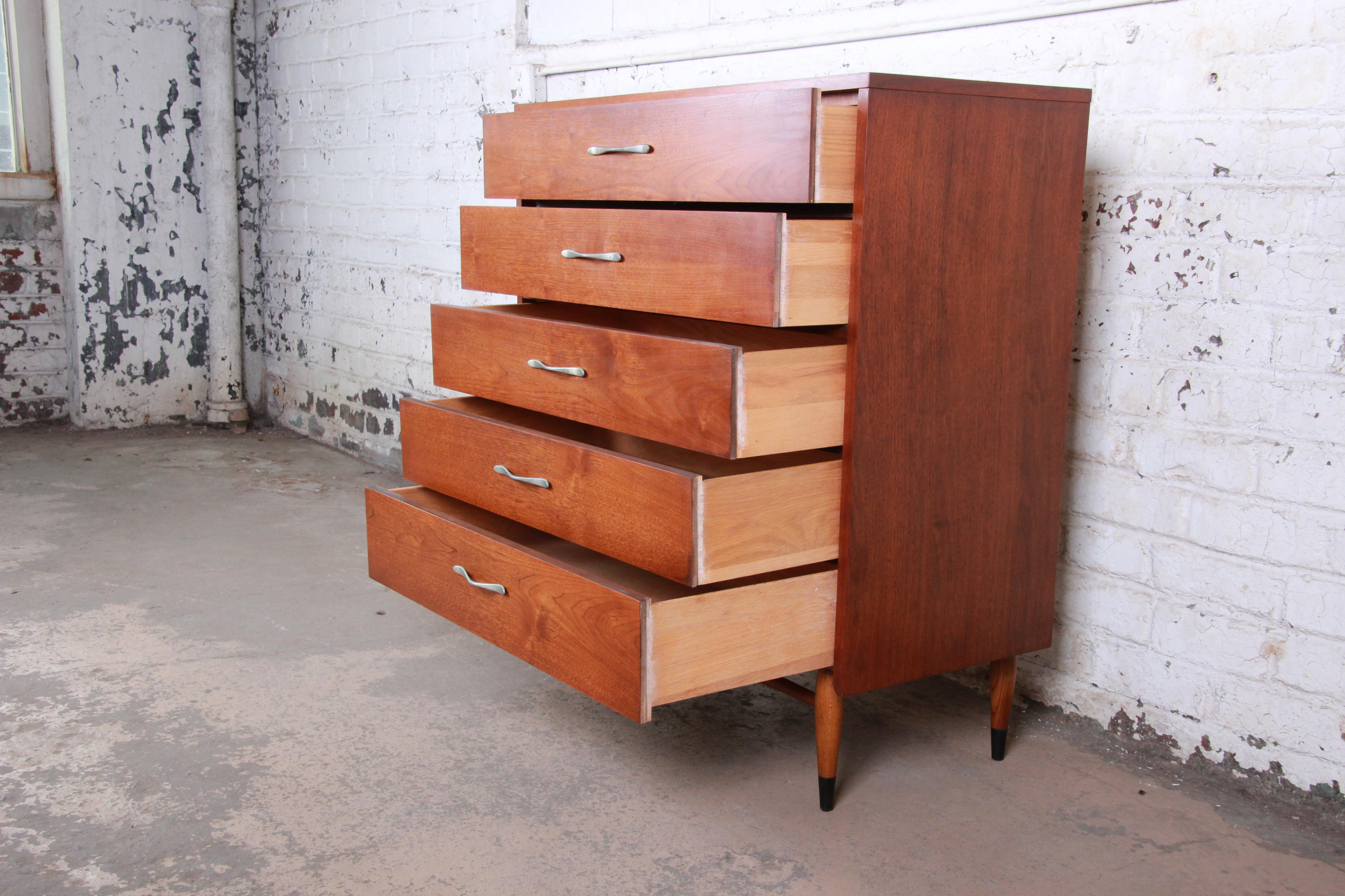 Lane Acclaim Mid-Century Modern Walnut Highboy Dresser 2