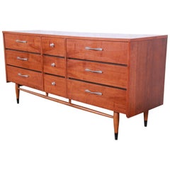 Lane Acclaim Mid-Century Modern Walnut Long Dresser or Credenza