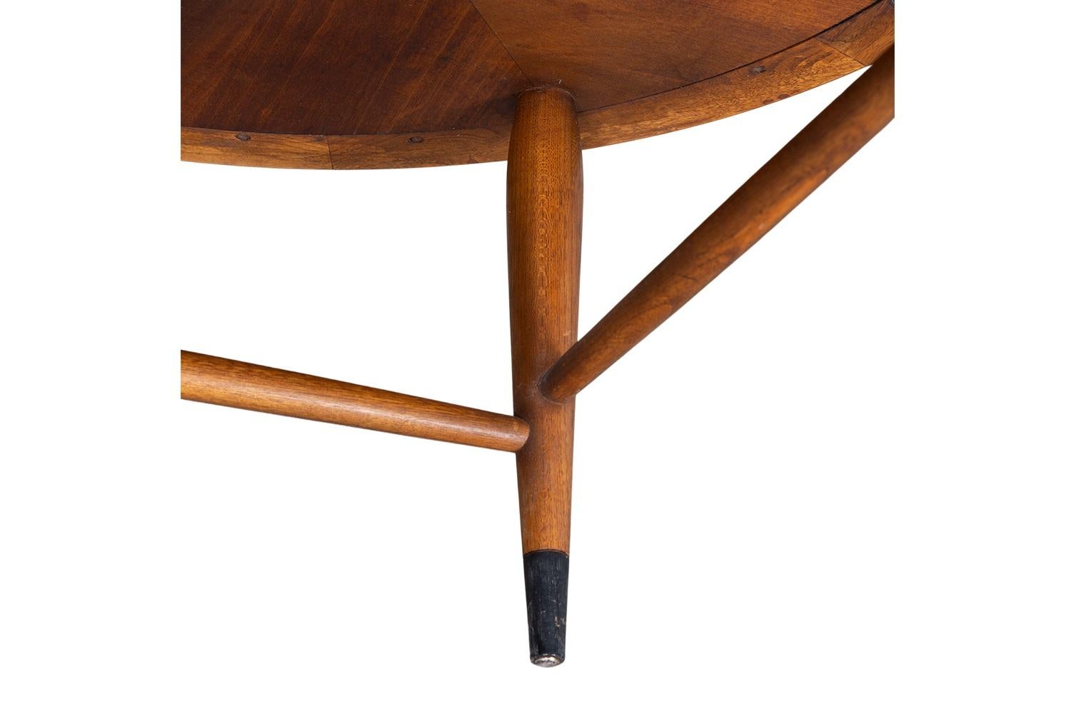 Lane Acclaim Mid-Century Runder Couchtisch mit Schwalbenschwanzintarsie 3