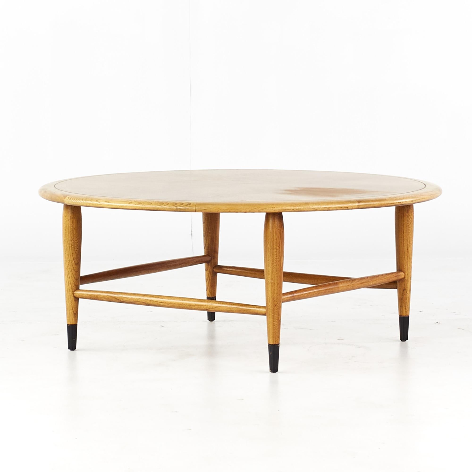 Mid-Century Modern Lane Acclaim Mid Century Round Dovetail Inlay Coffee Table For Sale