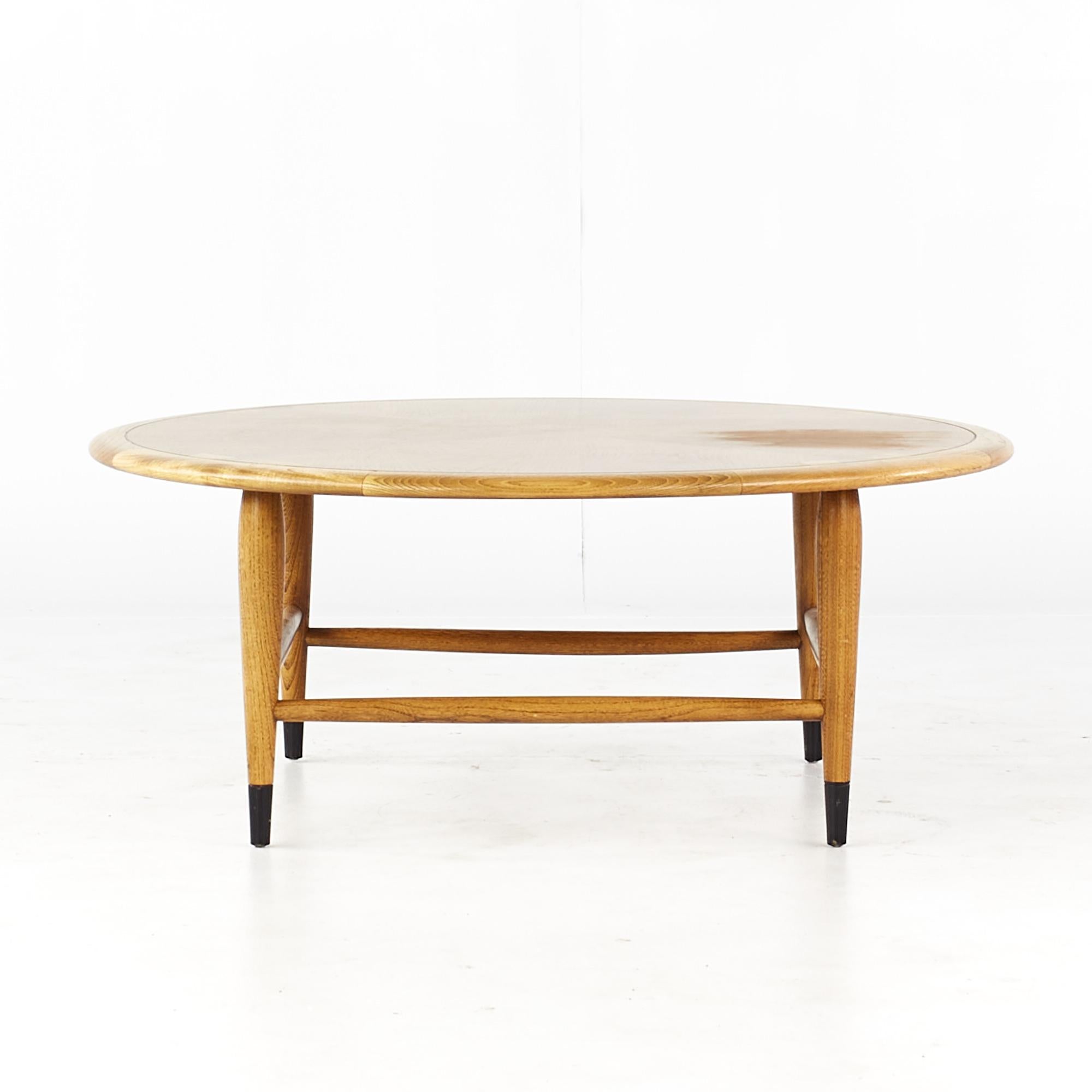 Mid-Century Modern Lane Acclaim Mid Century Round Dovetail Inlay Coffee Table For Sale