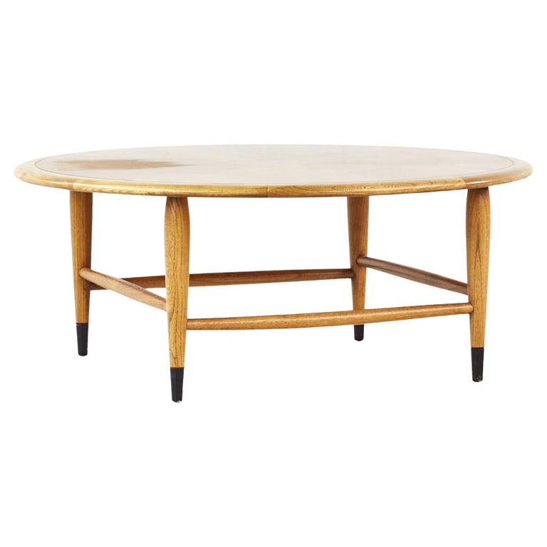 Lane Acclaim Mid Century Round Dovetail Inlay Coffee Table For Sale at