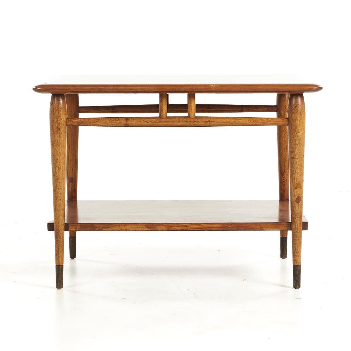 Lane Acclaim Mid Century Walnut Dovetail Side Table For Sale 1