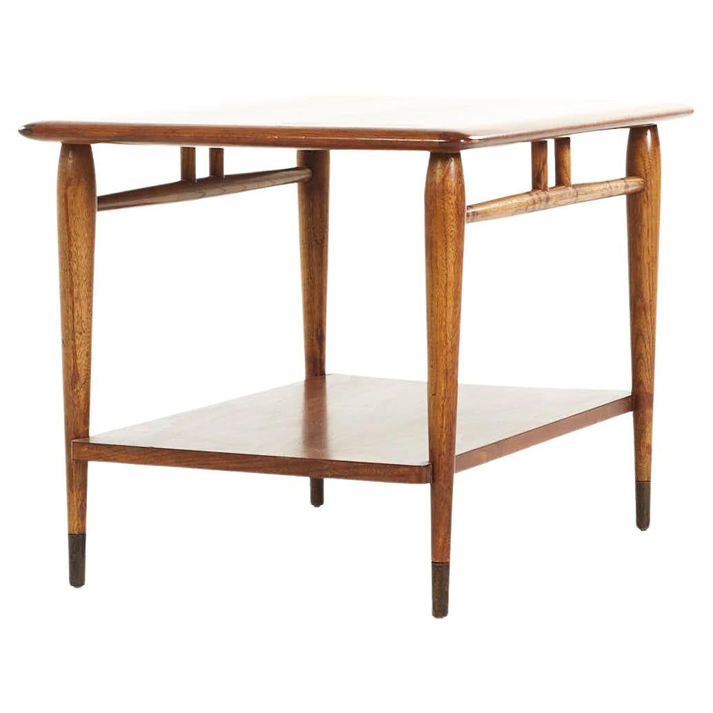 Lane Acclaim Mid Century Walnut Dovetail Side Table For Sale
