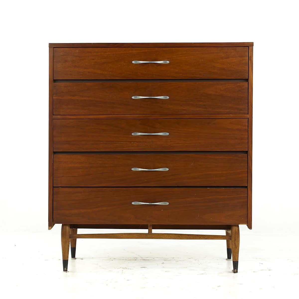 Lane Acclaim Mid Century Walnut Highboy Dresser

This highboy measures: 38 wide x 18 deep x 43 inches high

All pieces of furniture can be had in what we call restored vintage condition. That means the piece is restored upon purchase so it’s free of