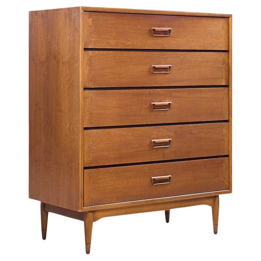 Lane Acclaim Mid Century Walnut Highboy Dresser