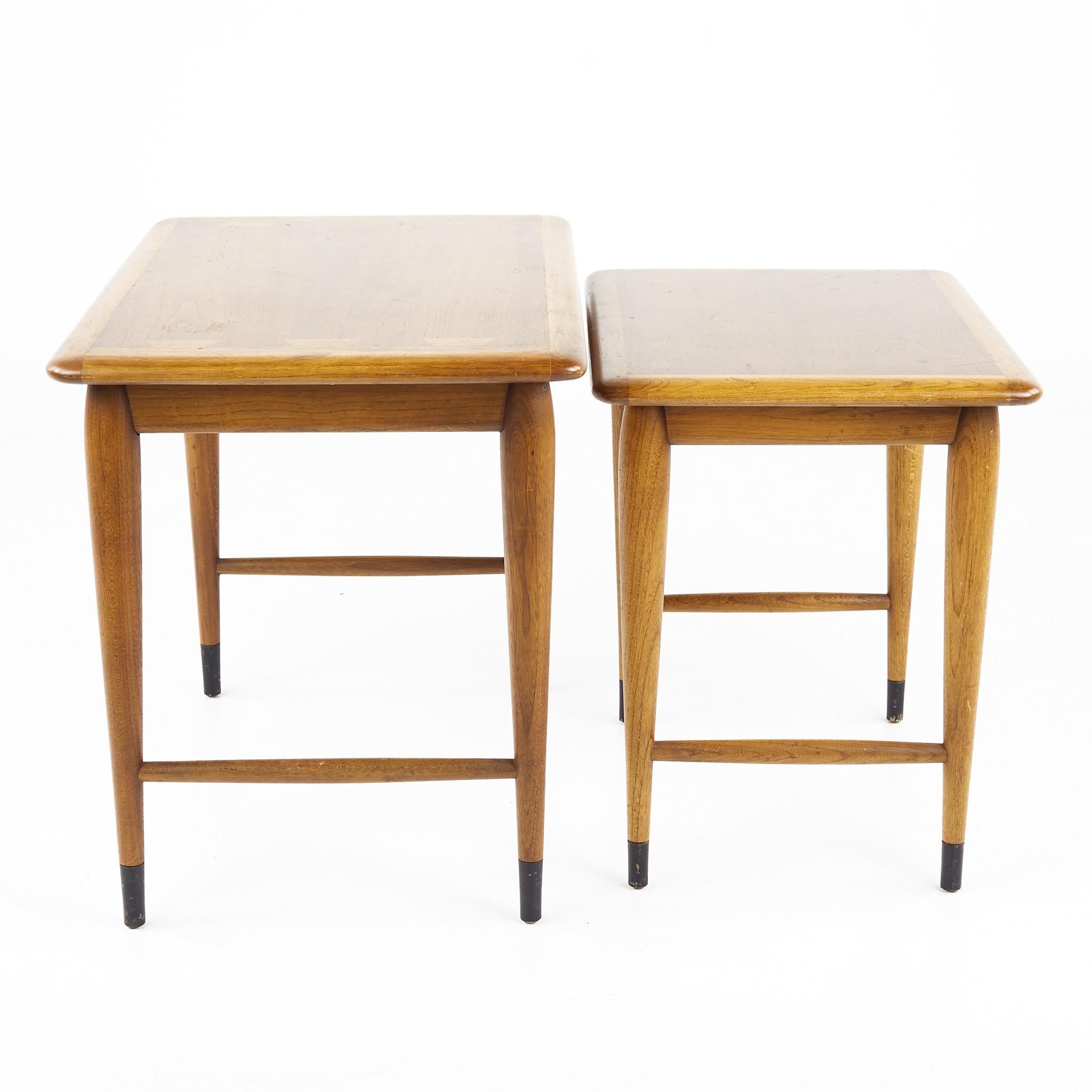 Late 20th Century Lane Acclaim Mid Century Walnut Nesting Tables