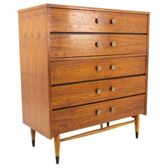 Lane Acclaim Mid Century Walnut 5-Drawer Highboy Dresser