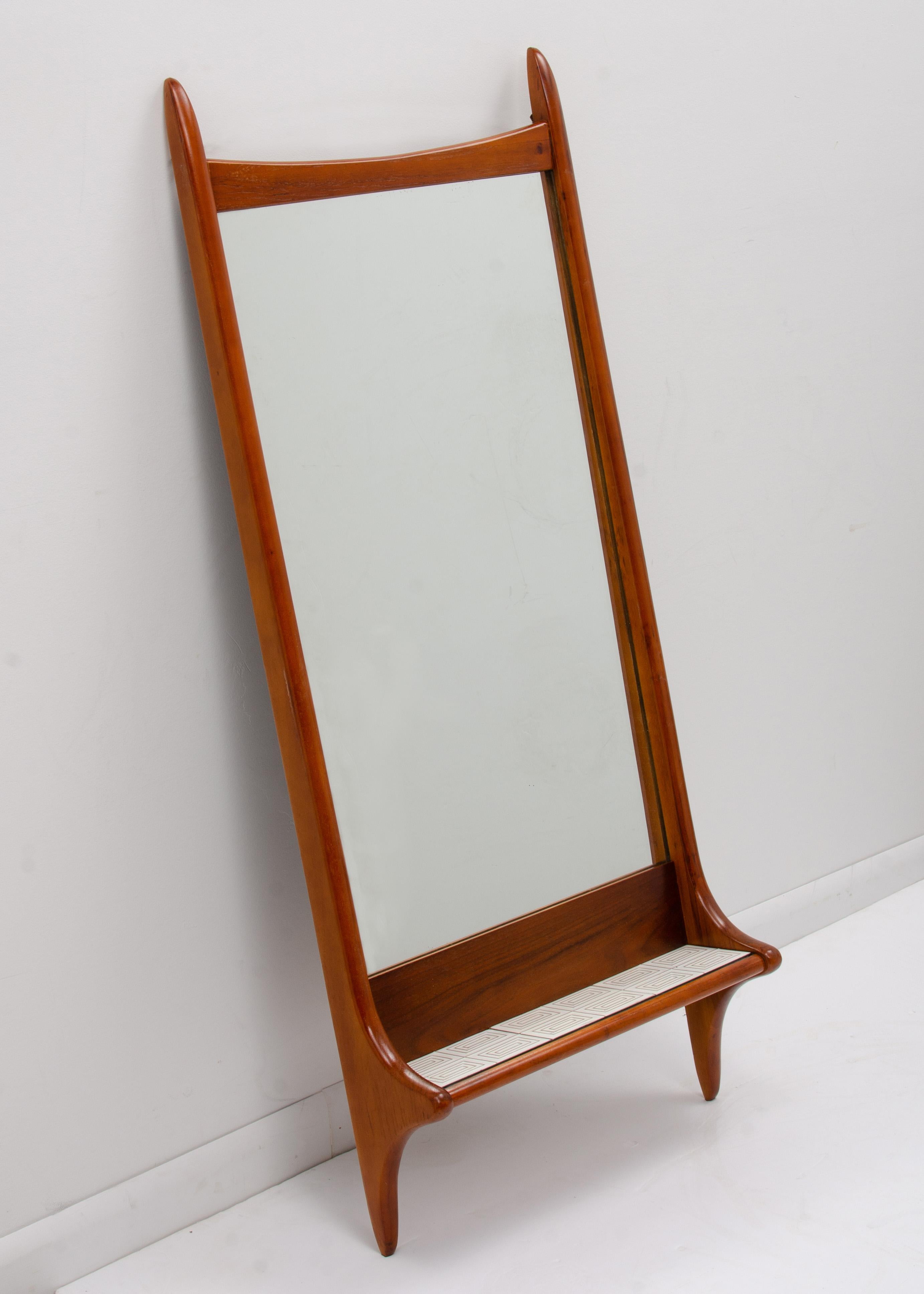 Lane Alta Vista Sculptural Mid Century Modern Mirror Tile Shelf (étagère à carreaux en miroir) en vente 4