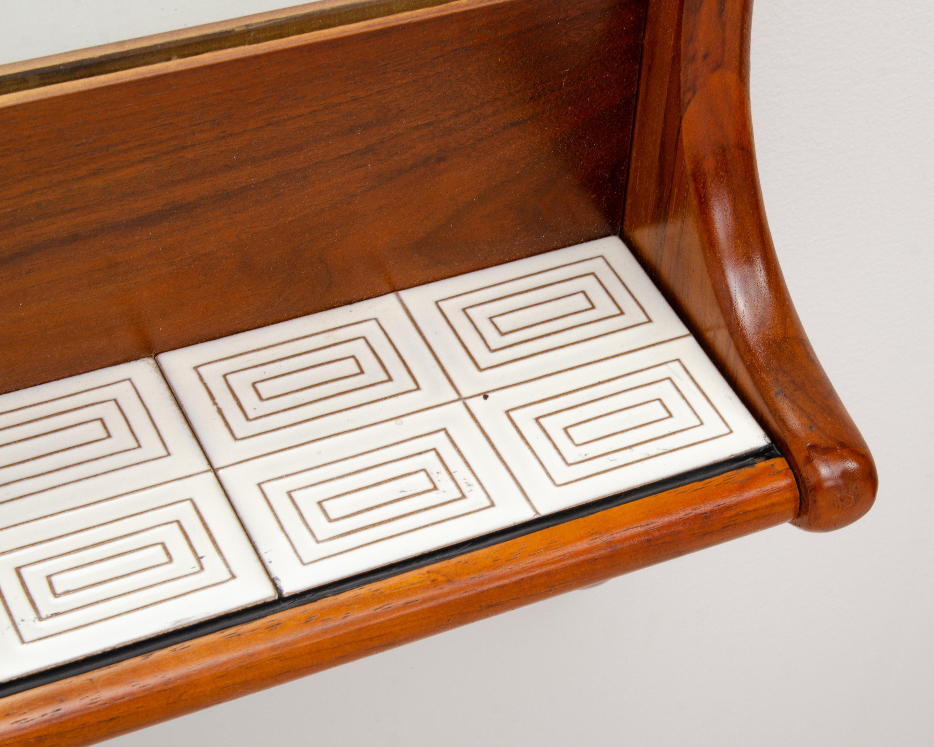 American Lane Alta Vista Sculptural Mid Century Modern Mirror Tile Shelf
