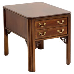 LANE Altavista Inlaid Mahogany Chippendale One-Drawer End Side Table