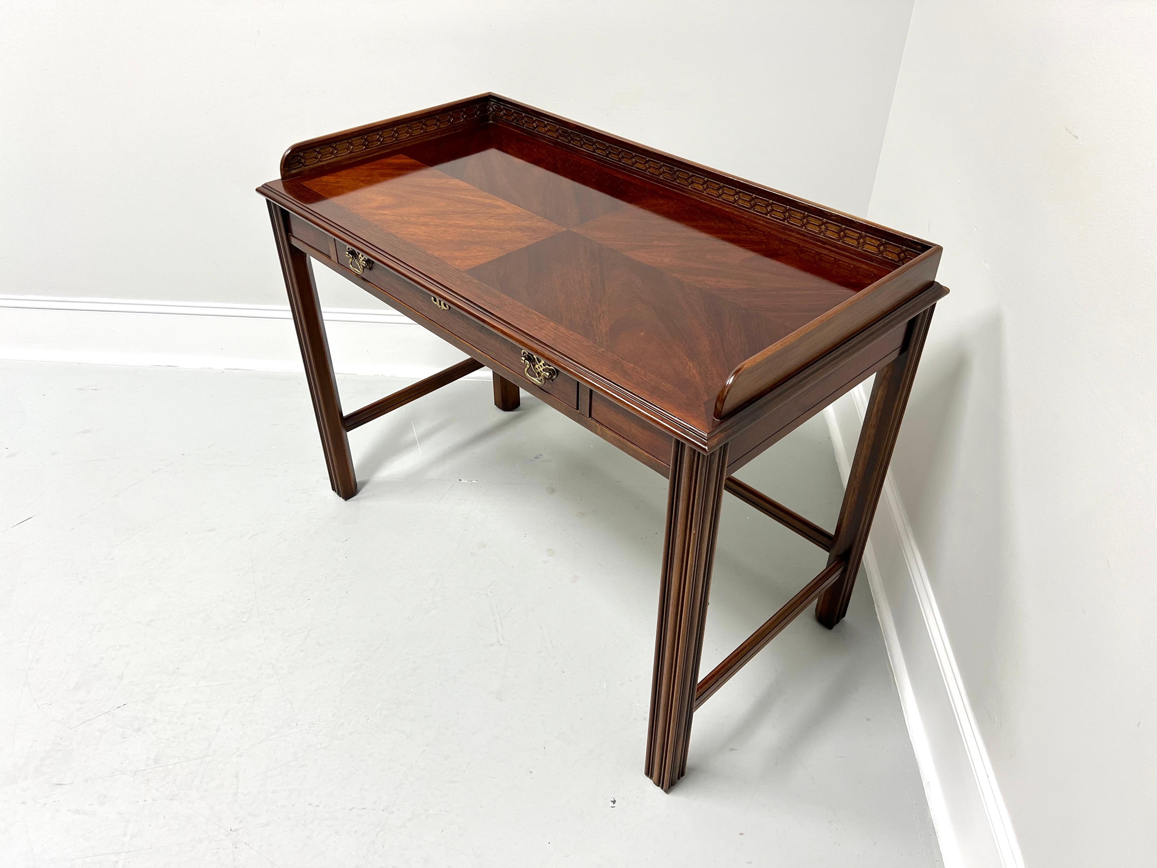American LANE Altavista Mahogany Chippendale Bookmatched Writing Desk For Sale