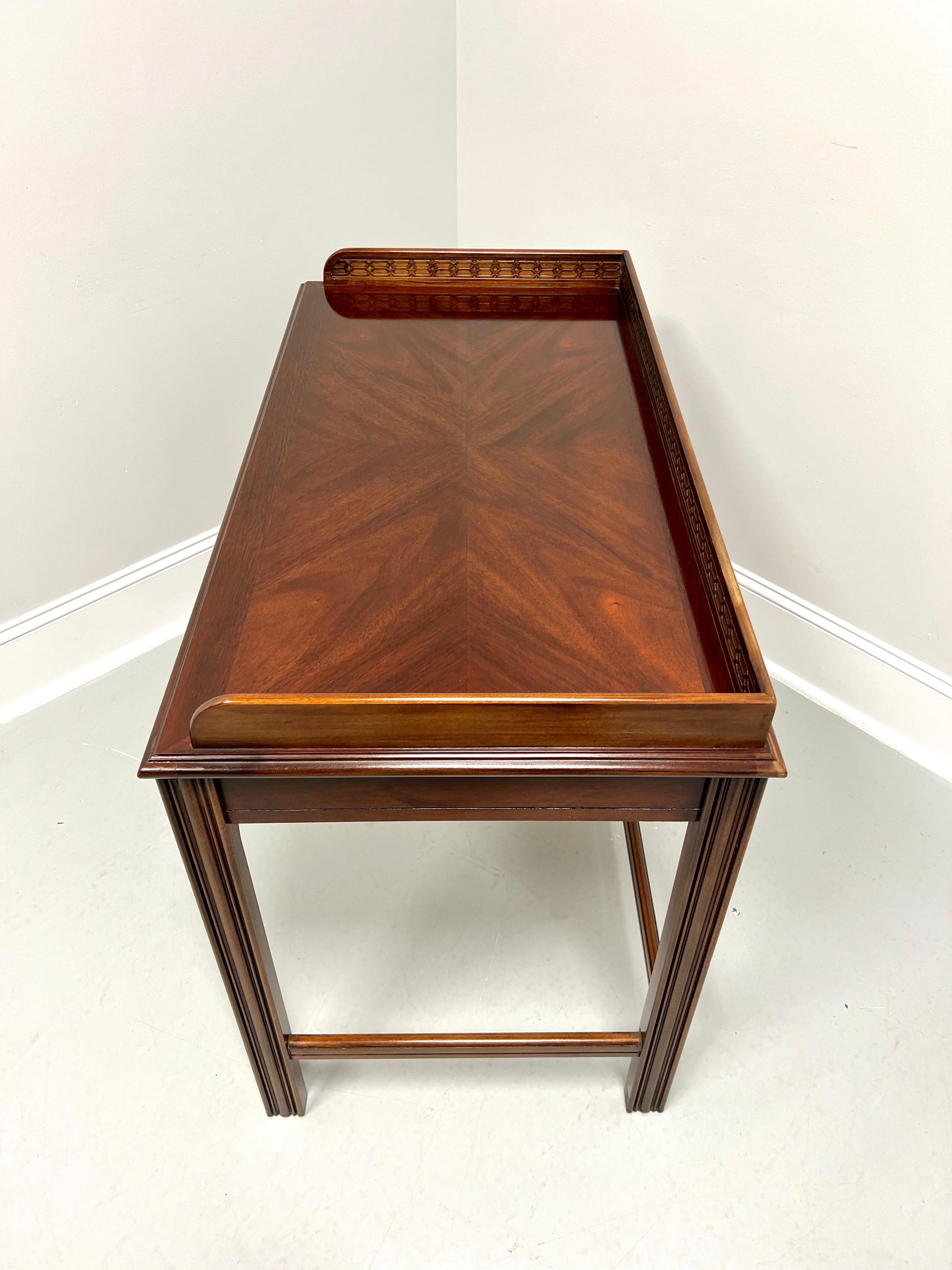 LANE Altavista Mahogany Chippendale Bookmatched Writing Desk In Good Condition For Sale In Charlotte, NC