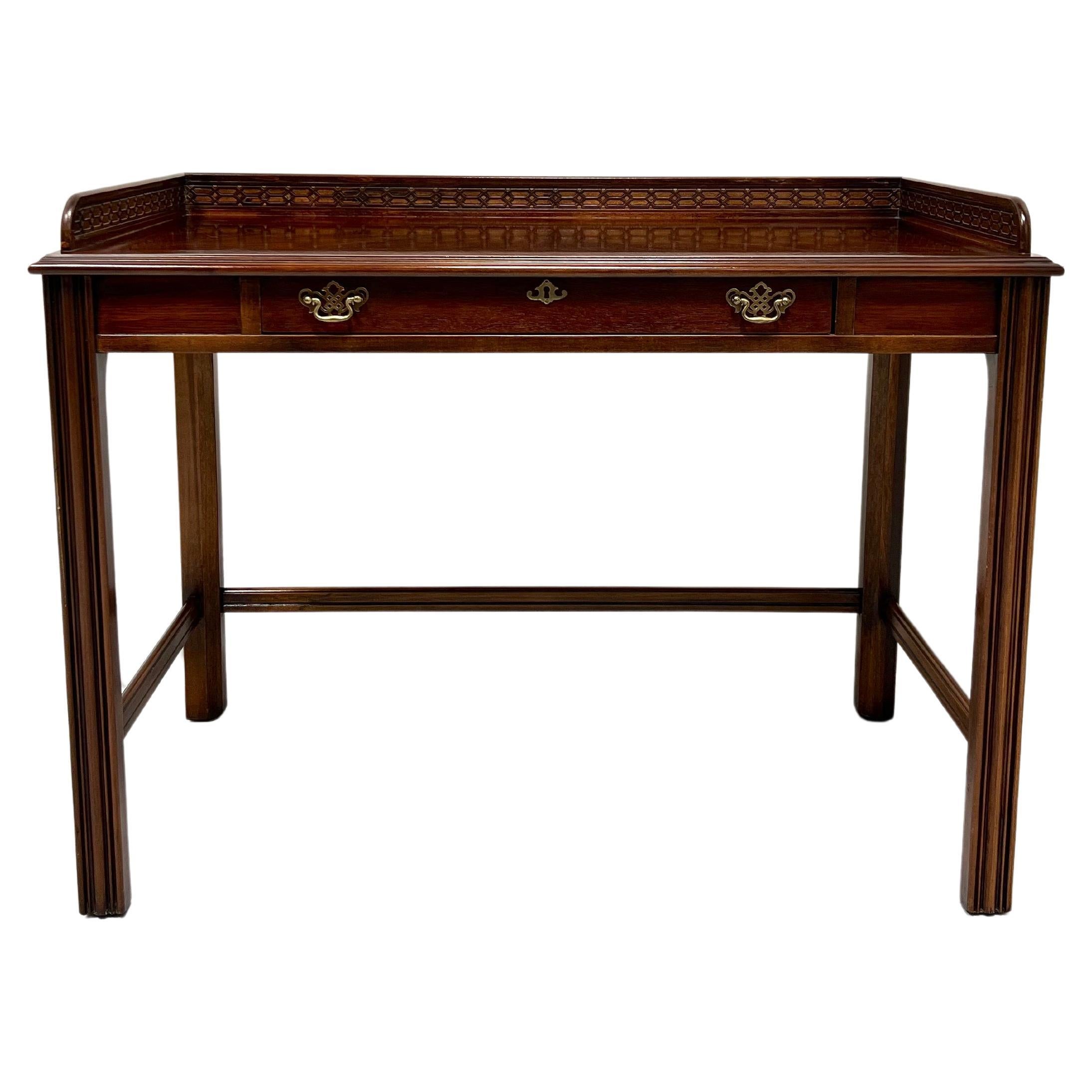 LANE Altavista Mahogany Chippendale Bookmatched Writing Desk For Sale