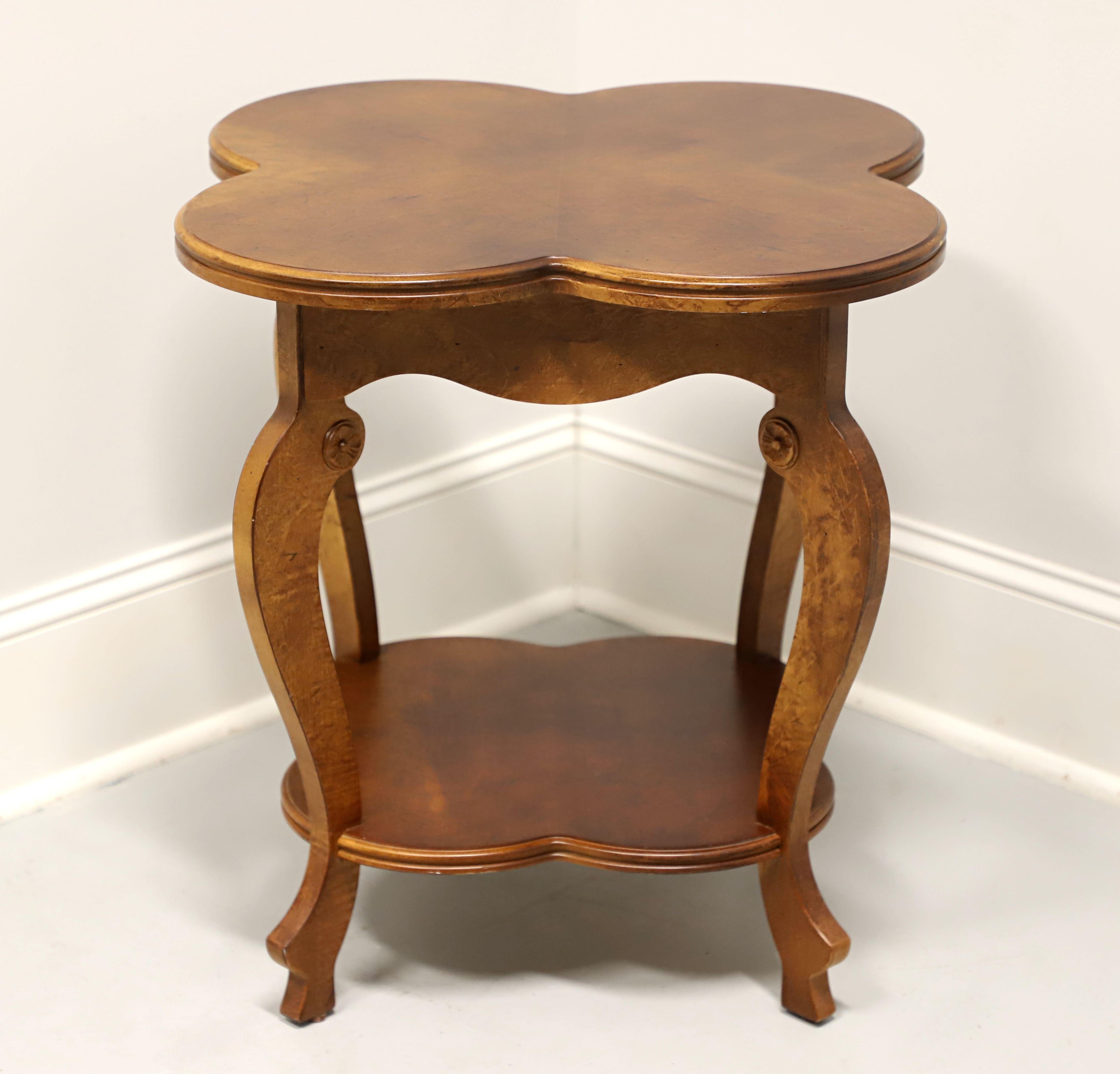 American LANE Altavista Maple Art Nouveau Clover Shaped Accent Table For Sale