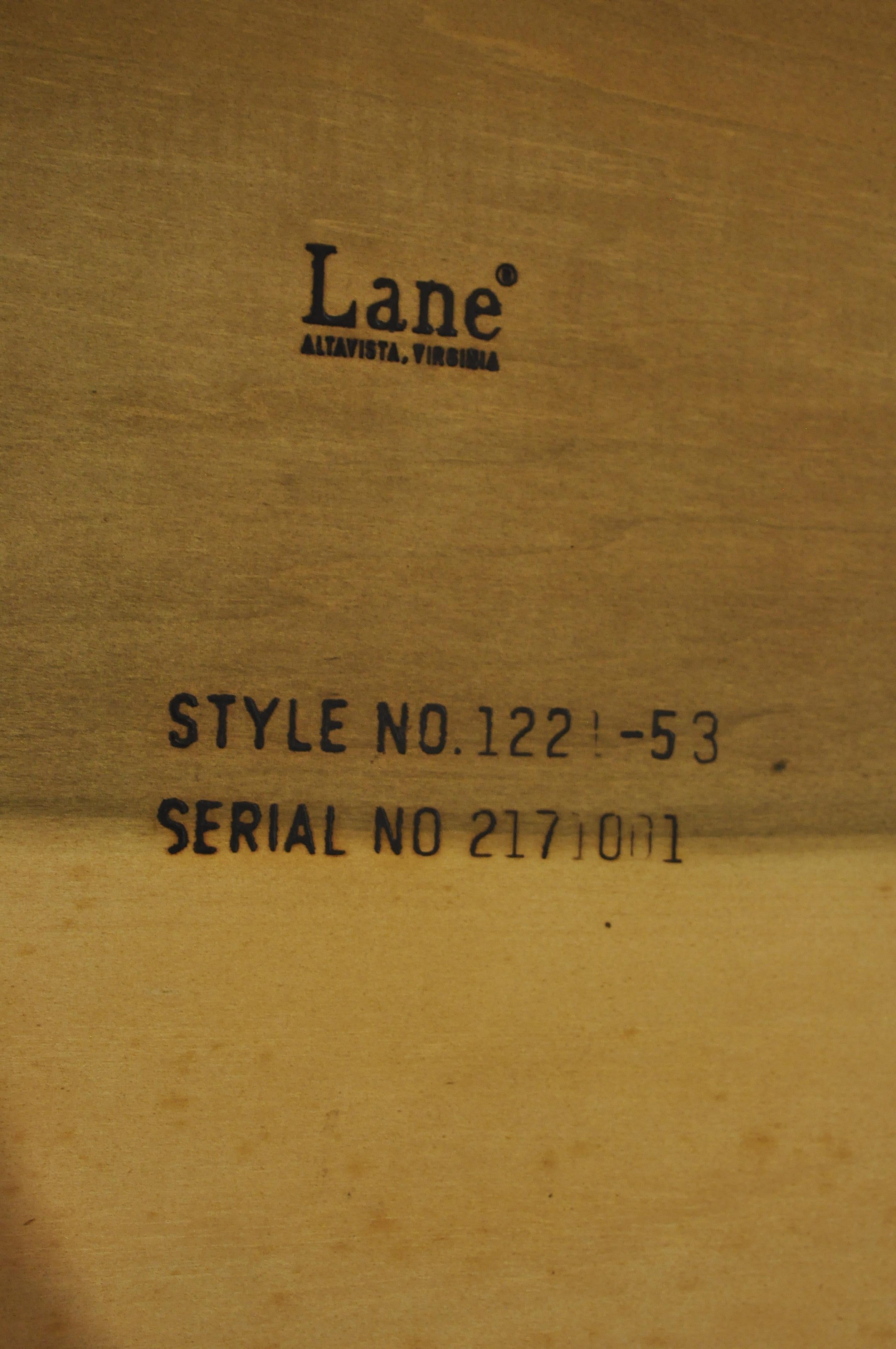 Lane Altavista Mid-Century Modern Walnut 2 Door Side Drum End Table Cabinet For Sale 6