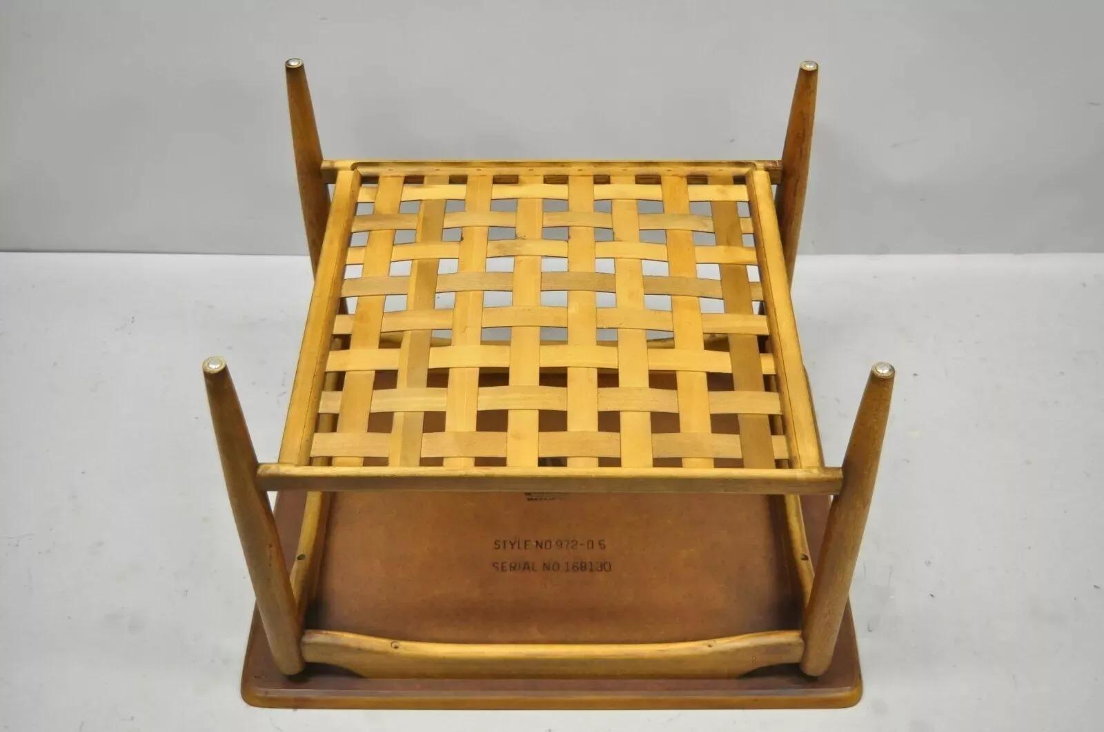 Lane Altavista Mid Century Modern Walnut Woodgrain Laminate Lattice Side Table 3