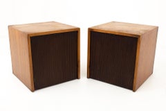 Lane Altavista Midcentury Walnut Brutalist Nightstands, Pair