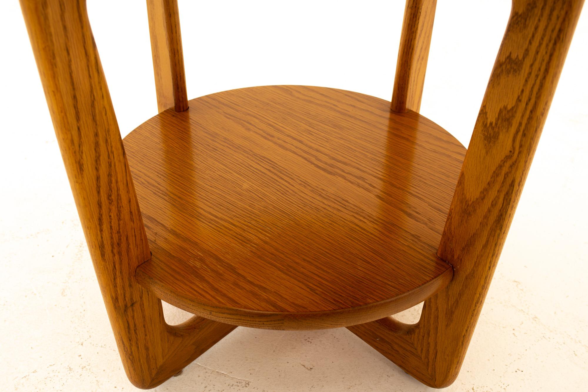 American Lane Altavista Mid Century Walnut Round Side End Table