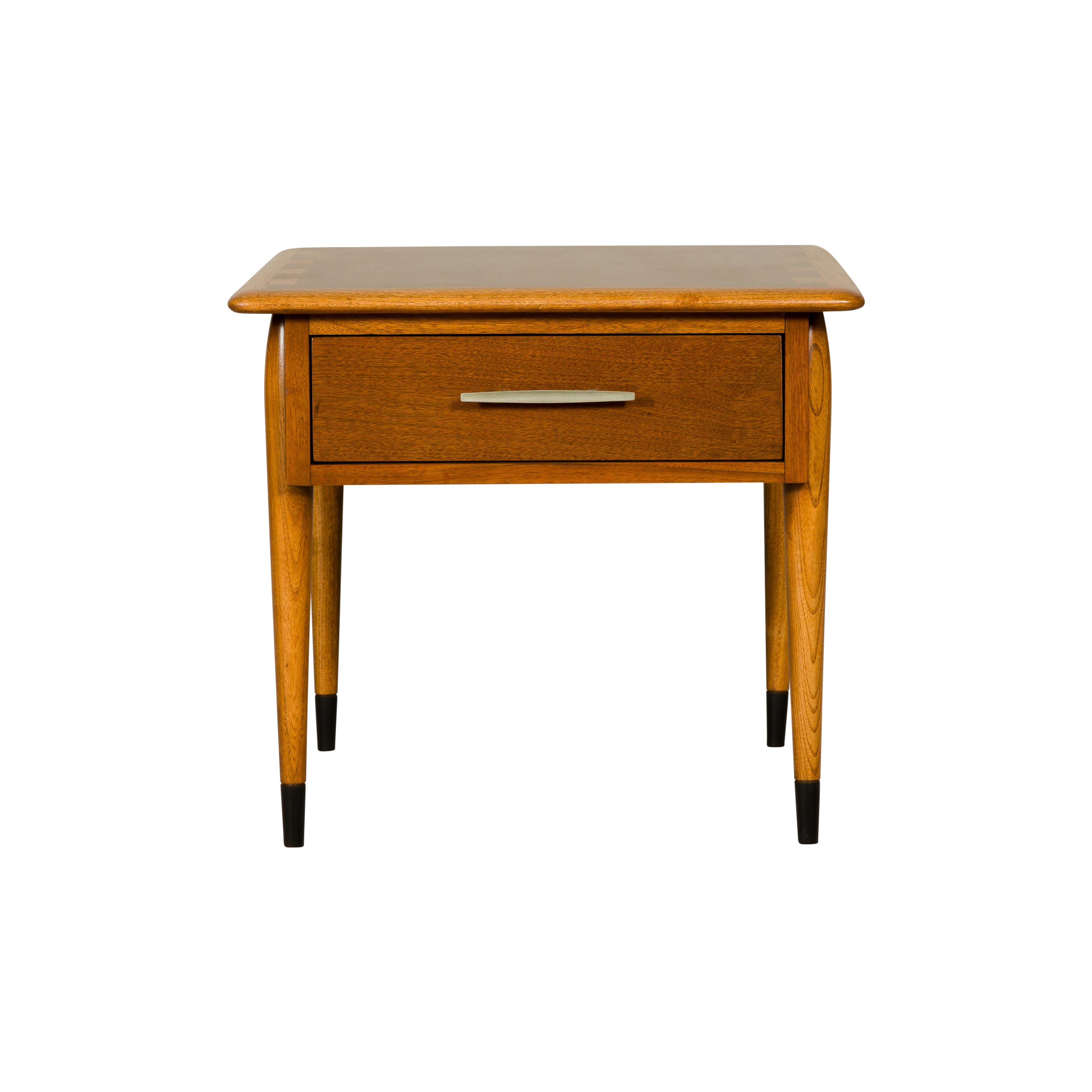 Lane Altavista Midcentury Side Table with Single Drawer and Tapering Legs For Sale 12