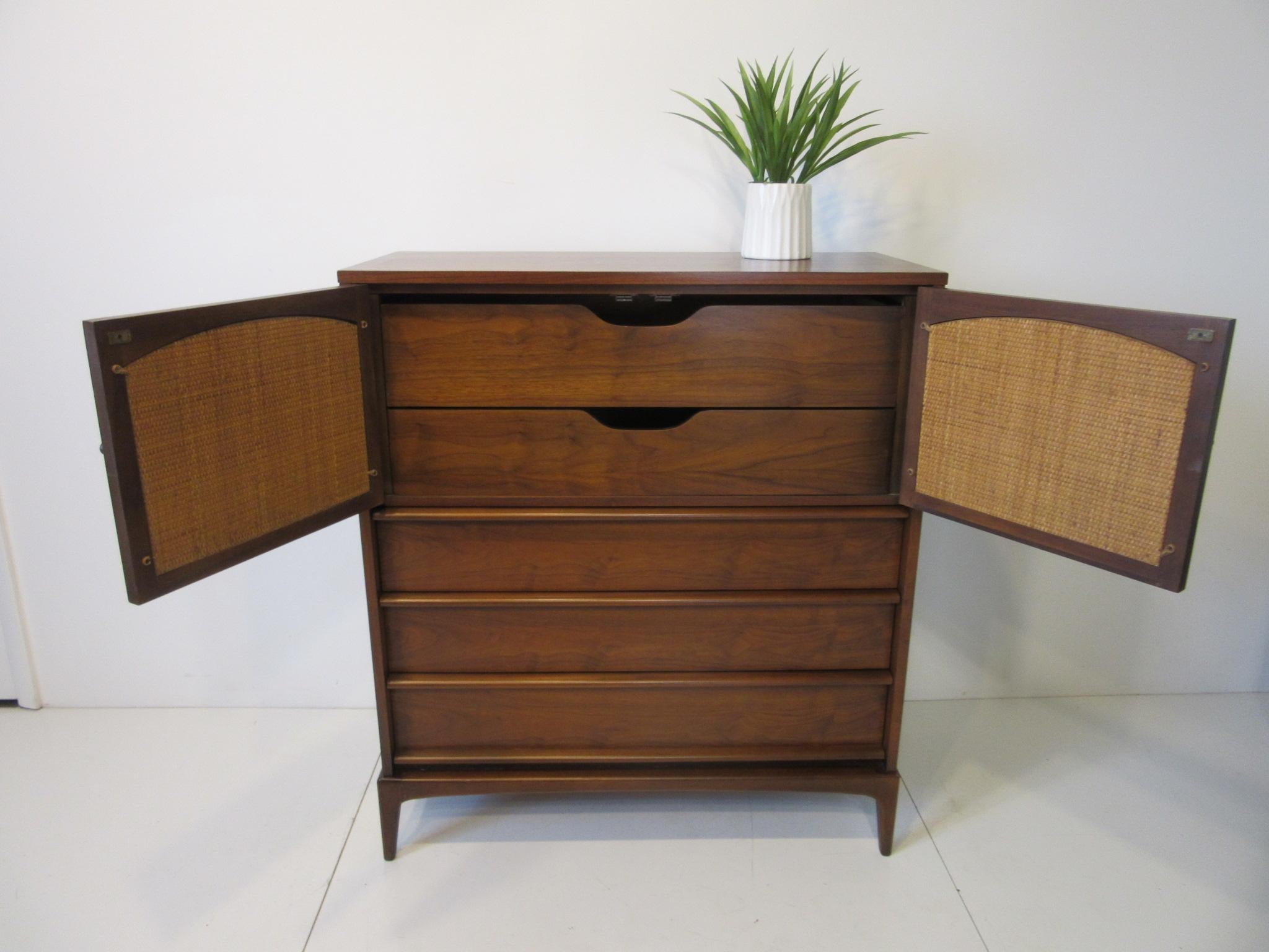 Lane Altavista Tall Walnut Dresser Chest from the Rhythm Collection 3
