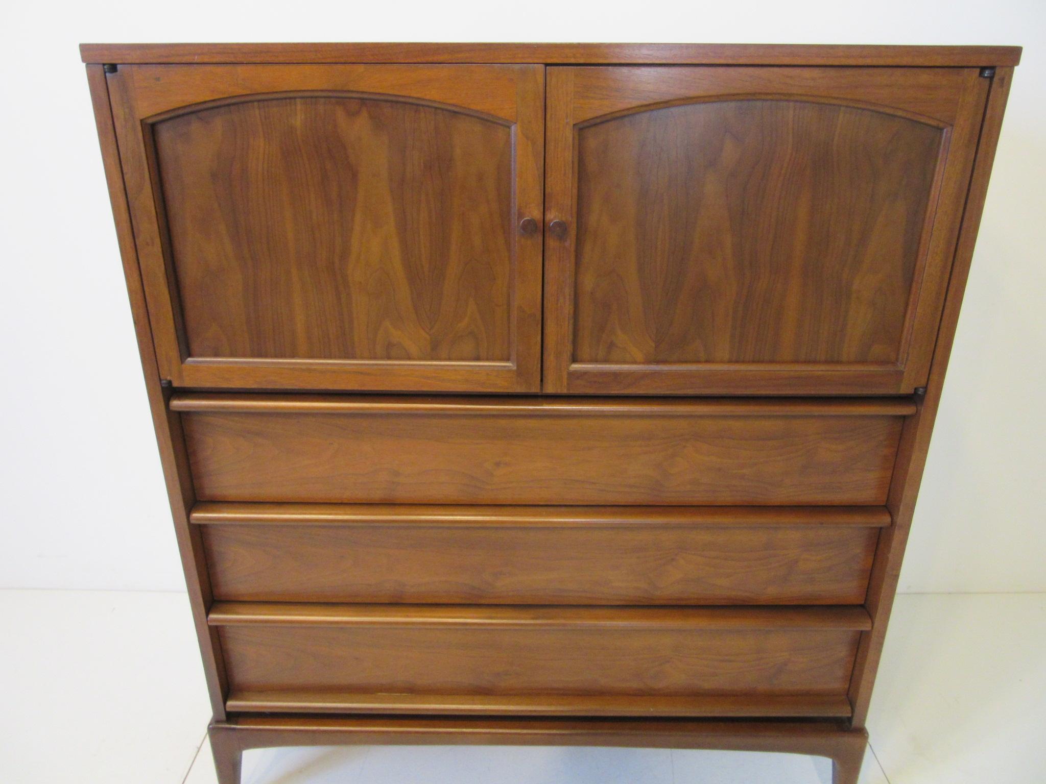 Wood Lane Altavista Tall Walnut Dresser Chest from the Rhythm Collection