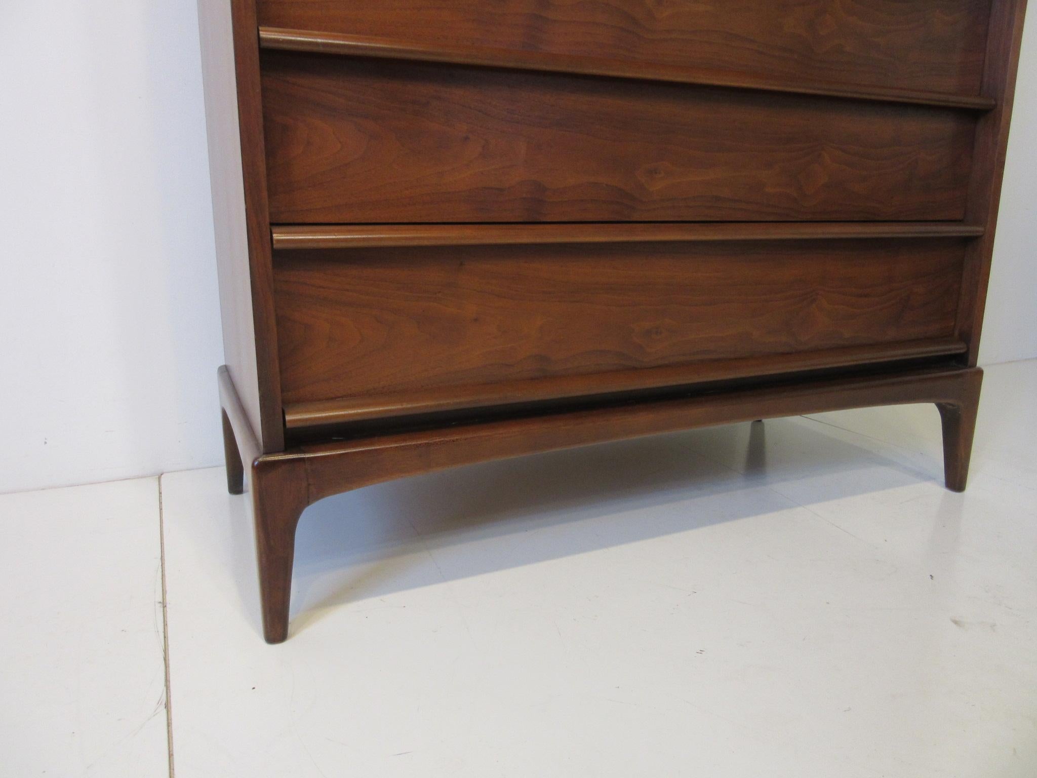 Lane Altavista Tall Walnut Dresser Chest from the Rhythm Collection 1