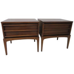 Lane Altavista Walnut Nightstands / End Tables from the Rhythm Collection
