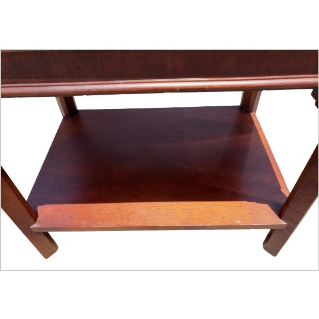 American Lane Altavista Va Chippendale Style Mahogany Banded and Bookmatched Top Side For Sale