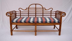 Lane Bamboo Caned Rattan Chinoiserie Sofa