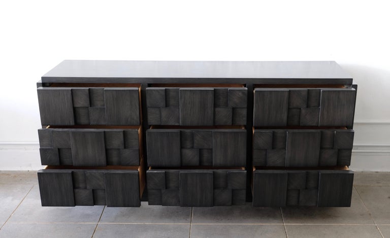 Lane Brutalist Charcoal Grey Dresser Or Cabinet At 1stdibs