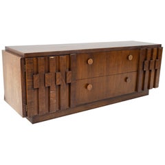 Lane Brutalist Mid Century Low Profile Credenza