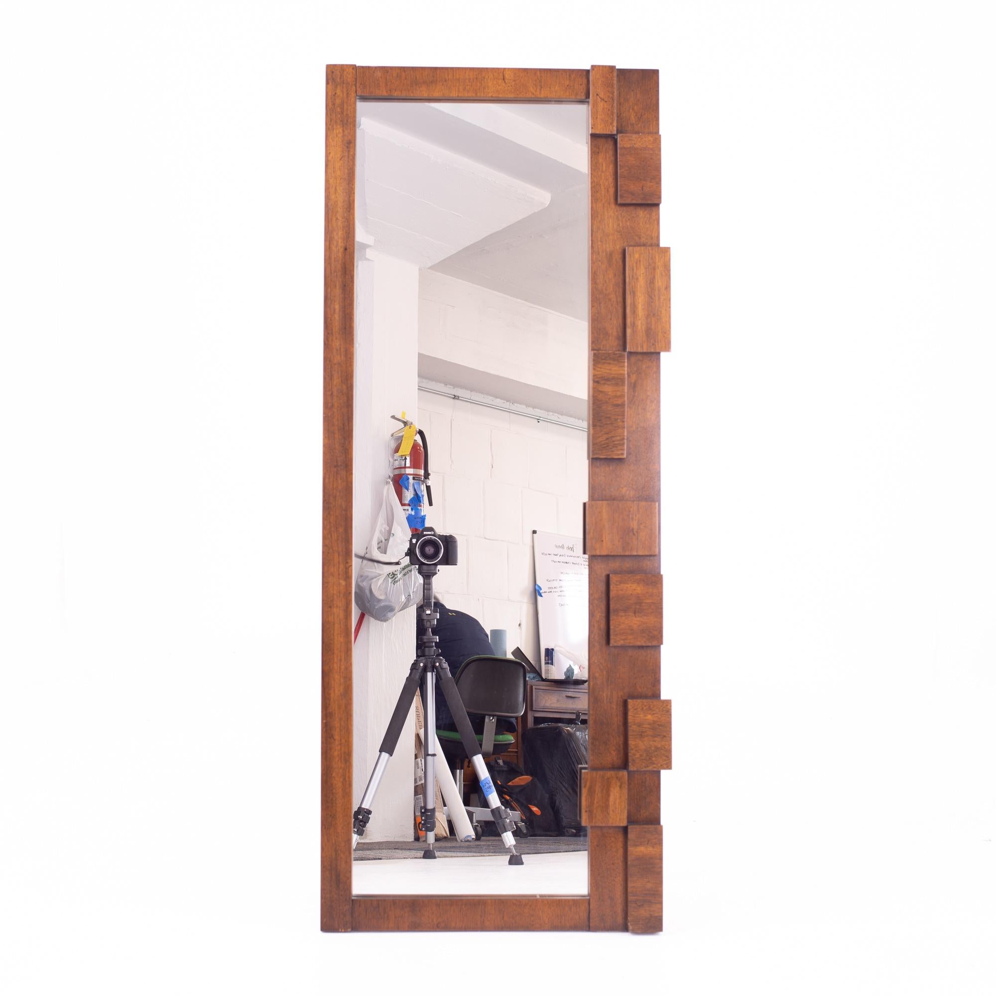 Lane Brutalist Mid Century Mirrors, Pair In Good Condition In Countryside, IL