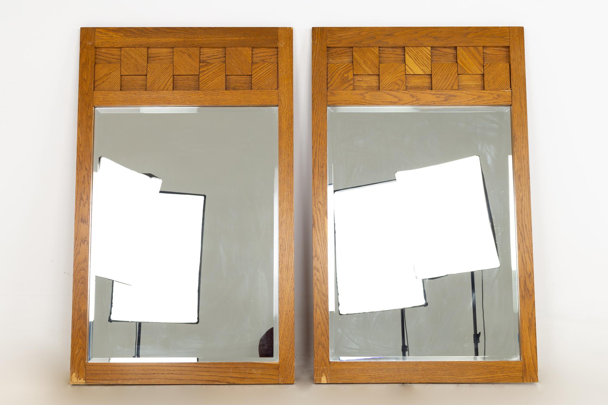 Lane Brutalist mid century oak mirror - set

These mirrors measures: 28.5 wide x 1 deep x 47 inches high

?All pieces of furniture can be had in what we call restored vintage condition. That means the piece is restored upon purchase so it’s free