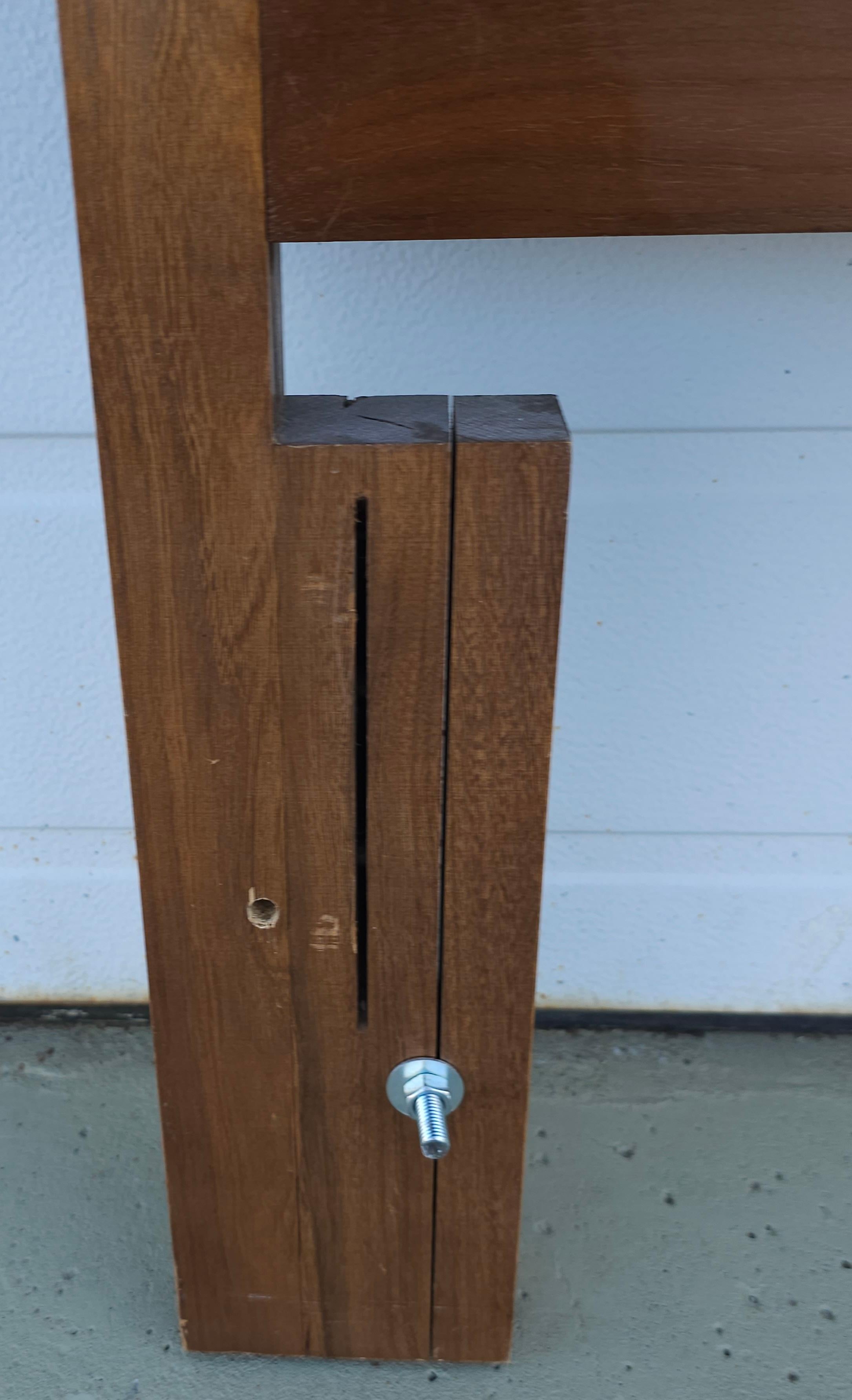 20th Century Lane Brutalist Mid-Century Walnut Full Size Headboard For Sale
