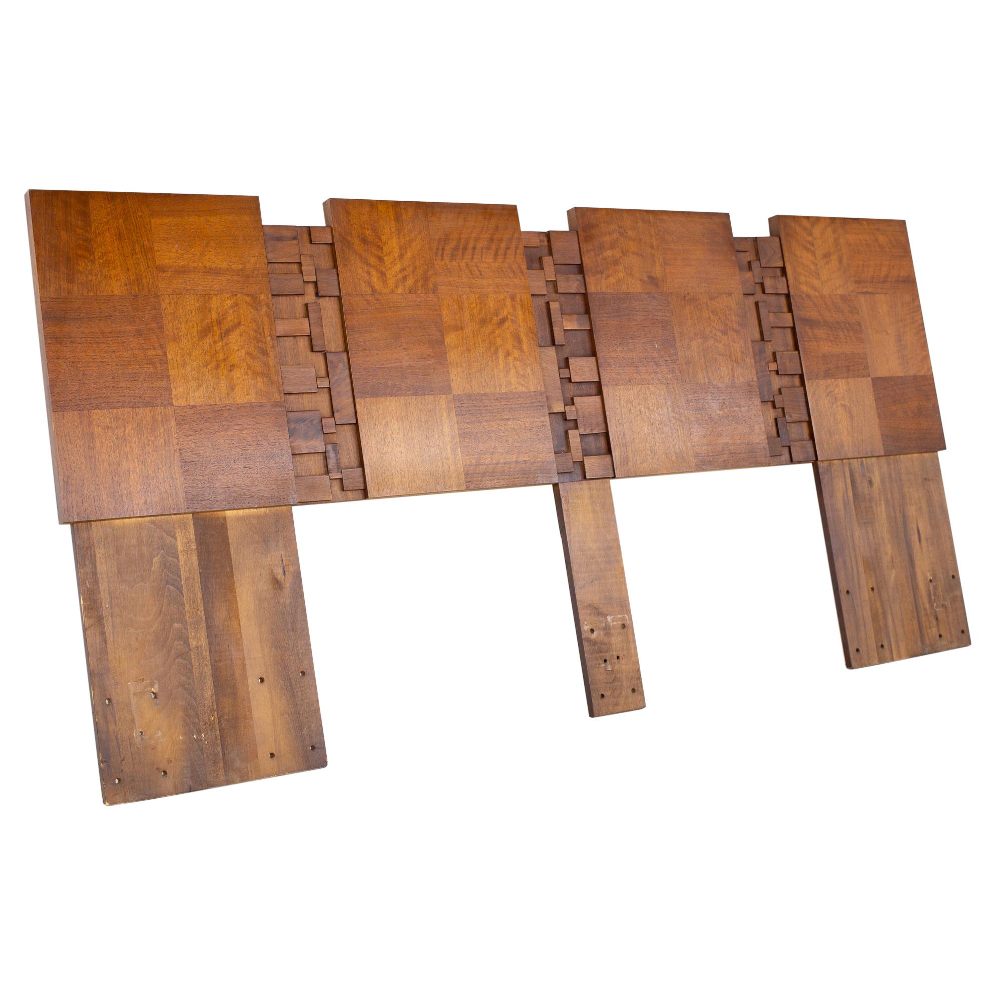 Lane Brutalist Mid Century Walnut King Headboard