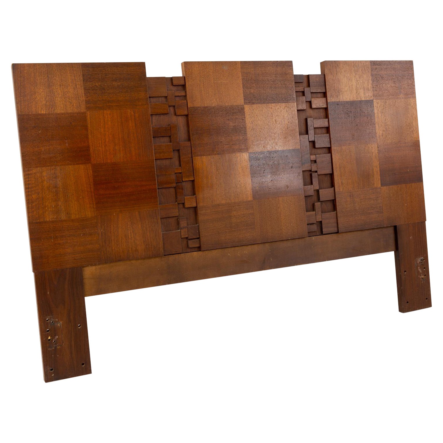 Lane Brutalist Mid Century Walnut Queen Headboard