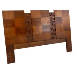 Lane Brutalist Mid Century Walnut Queen Headboard