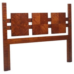 Retro Lane Brutalist Mid Century Walnut Queen Headboard