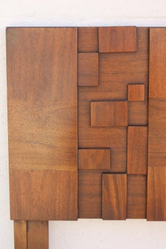 Lane Brutalist Queen Headboard in the Style of Paul Evans