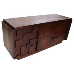 Lane Brutalist Short Credenza Mid-Century Modern