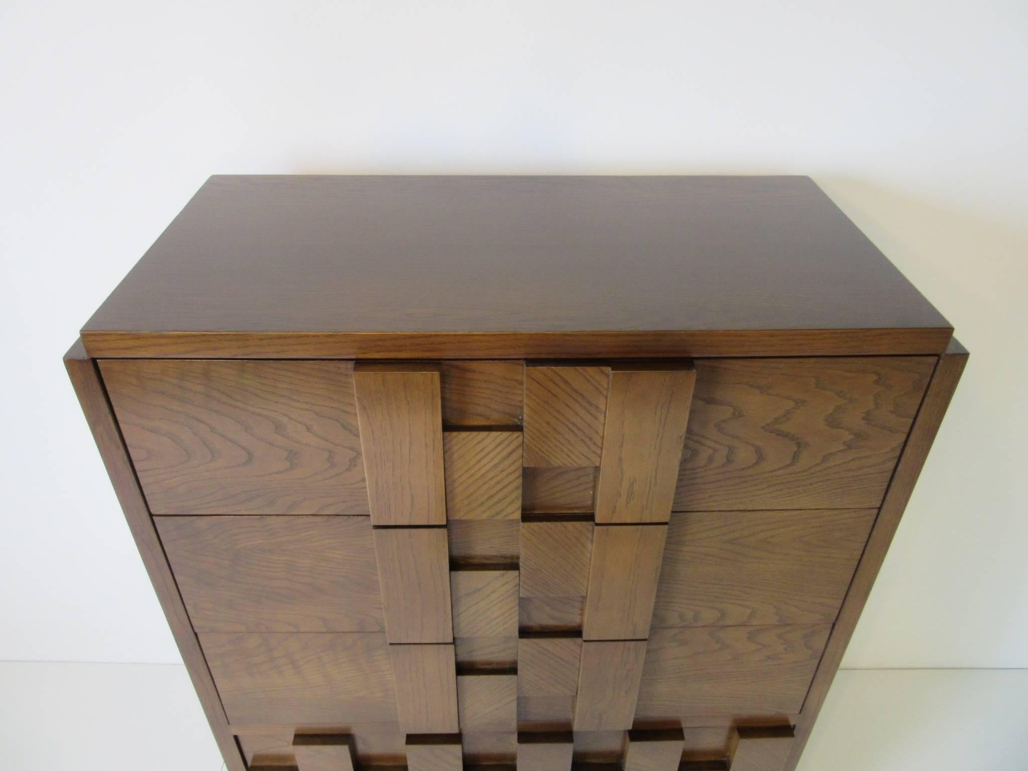 Lane Brutalist Tall Dresser or Chest In Excellent Condition In Cincinnati, OH