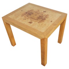 Lane Burl Wood and Oak Parsons Side End Table