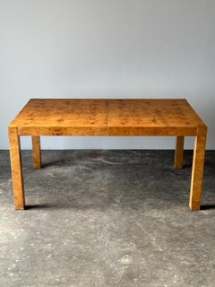 Lane Burl Wood Extendable Parsons Dining Table, Style of Milo Baughman, 1970s