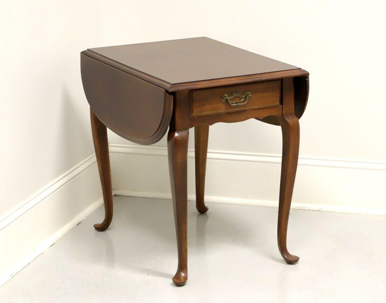 LANE Cherry Queen Anne Drop-Leaf End Side Table 4